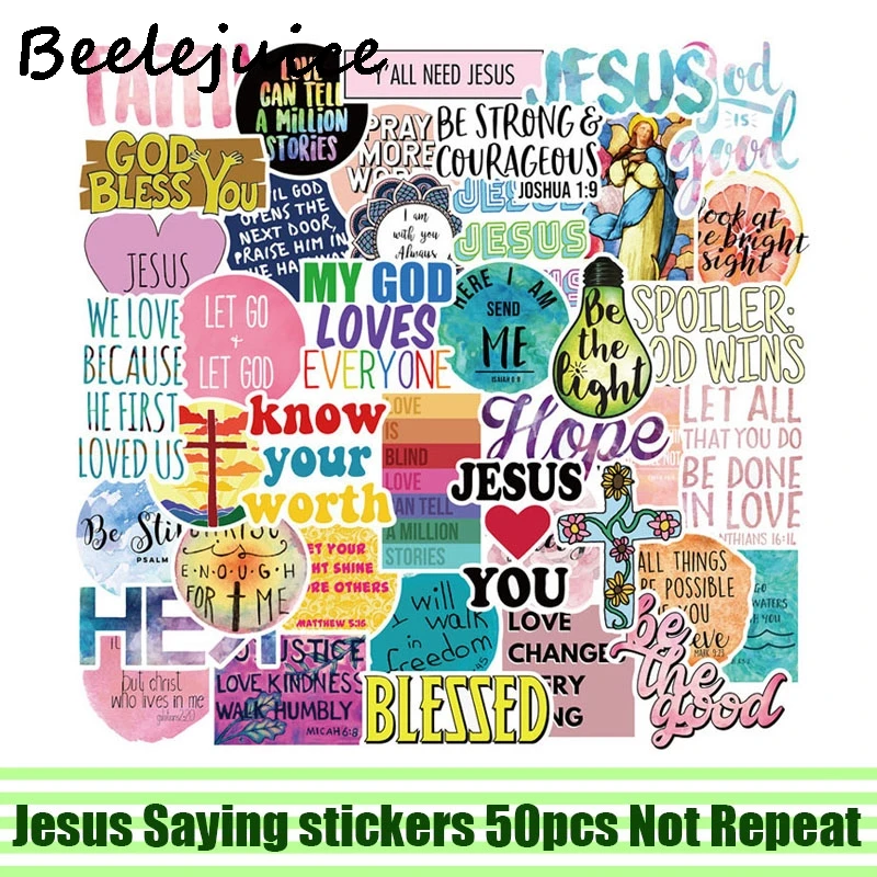 50 шт. знаменитые слова Иисуса винтажные наклейки наклейка с героями мультфильмов