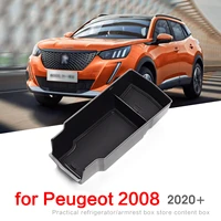 fit for peugeot 2008 2019 2020 2021 gt e2008 armrest box storage organizer interior accessories center console tray