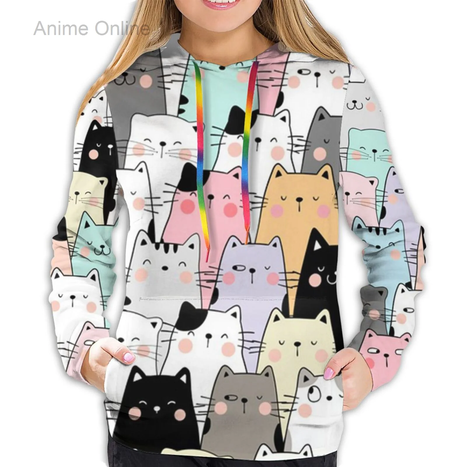 

Female 3D Printed Hoodie Everyday Casual Street Trend Coat Animal Pattern Hoodie Sweatshirt Creative Oversize Hoodie