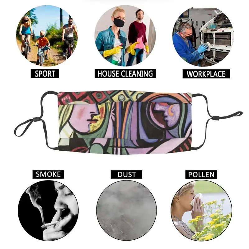 

Pablo Picasso Girl Before A Mirror Reusable Adult Face Mask Modern Art Anti Haze Dust Protection Cover Respirator Mouth Muffle