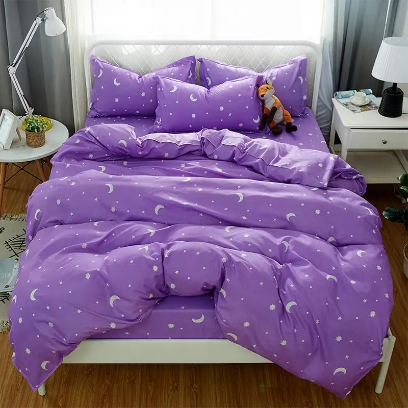 

59 bedding set 5 size Stripe heart black bed linen 4pcs/set duvet cover set Pastoral bed sheet AB side duvet cover 2019 bed
