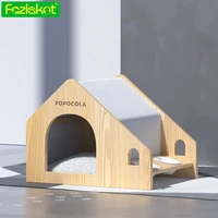 kennel house solid wood semi enclosed indoor cat pet bed teddy small dog litter kitten villa dog hot pets eat drink accessories