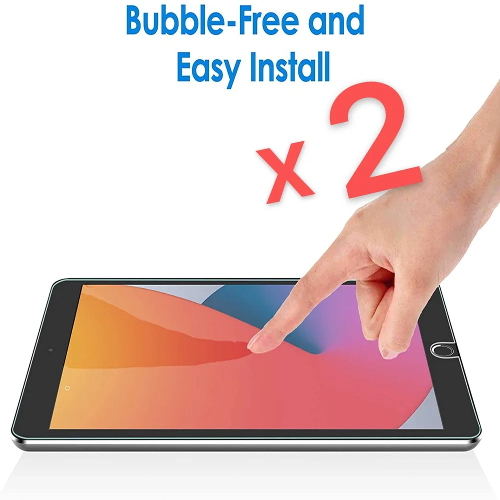 

2Pcs Tablet Tempered Glass Screen Protector Cover for Apple IPad 9th Gen 10.2 Inch 2021 HD Eye Explosion-Proof Screen Film
