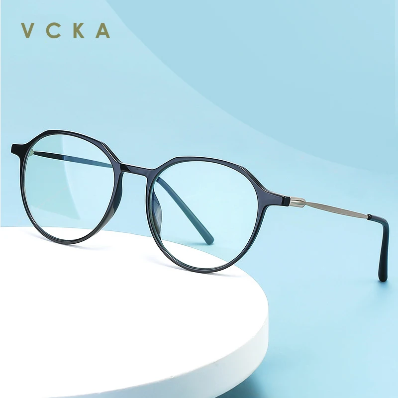

VCKA Retro Super light Reading Glasses Women Anti Blue Light Eyeglasses with Diopter Presbyopia Computer Eyewear +50 TO +600