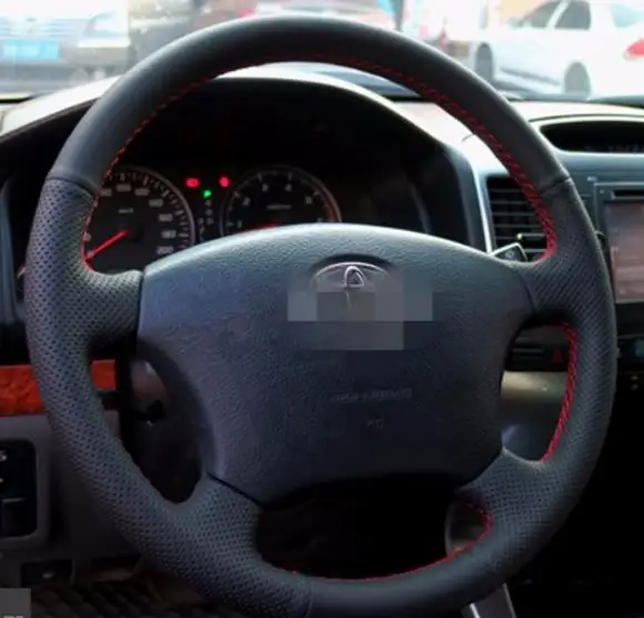 Чехол рулевого колеса автомобиля из натуральной кожи для Toyota Land Cruiser Prado 120 (2003-2007)