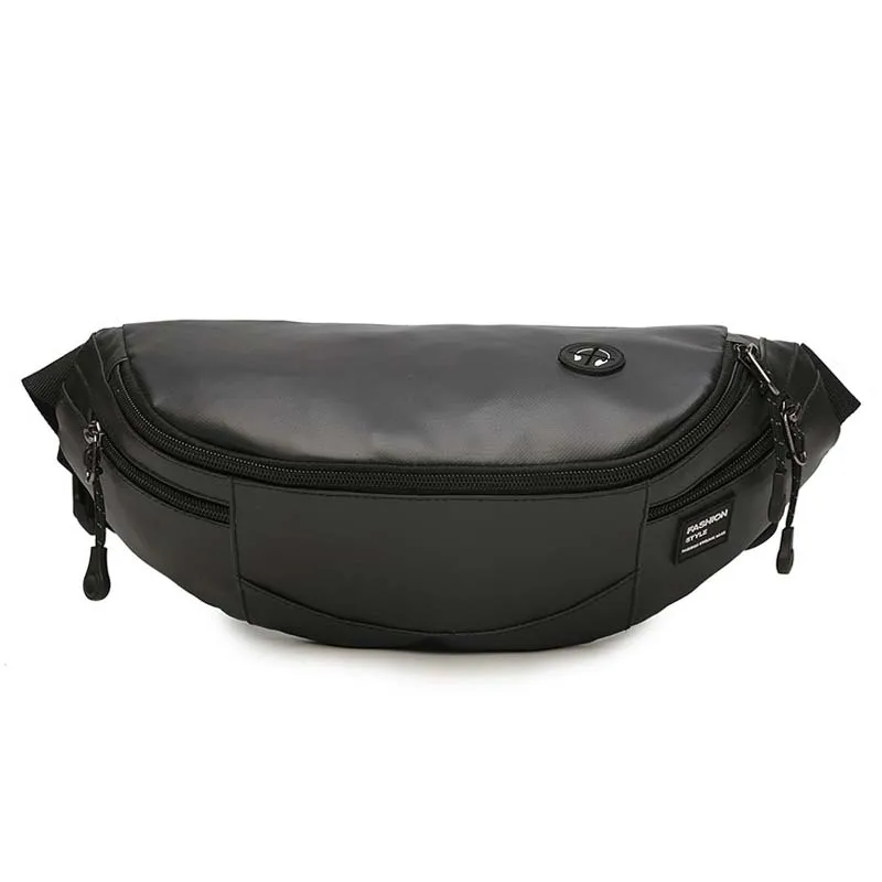Black Waist pack Новая поясная сумка, Мужская нагрудная сумка для мужчин, набедренная сумка, уличная черная поясная сумка, высокая емкость, водонепроницаемая сумка-банан, сумка через плечо, сумки для почек - Цвет: Black Waist pack