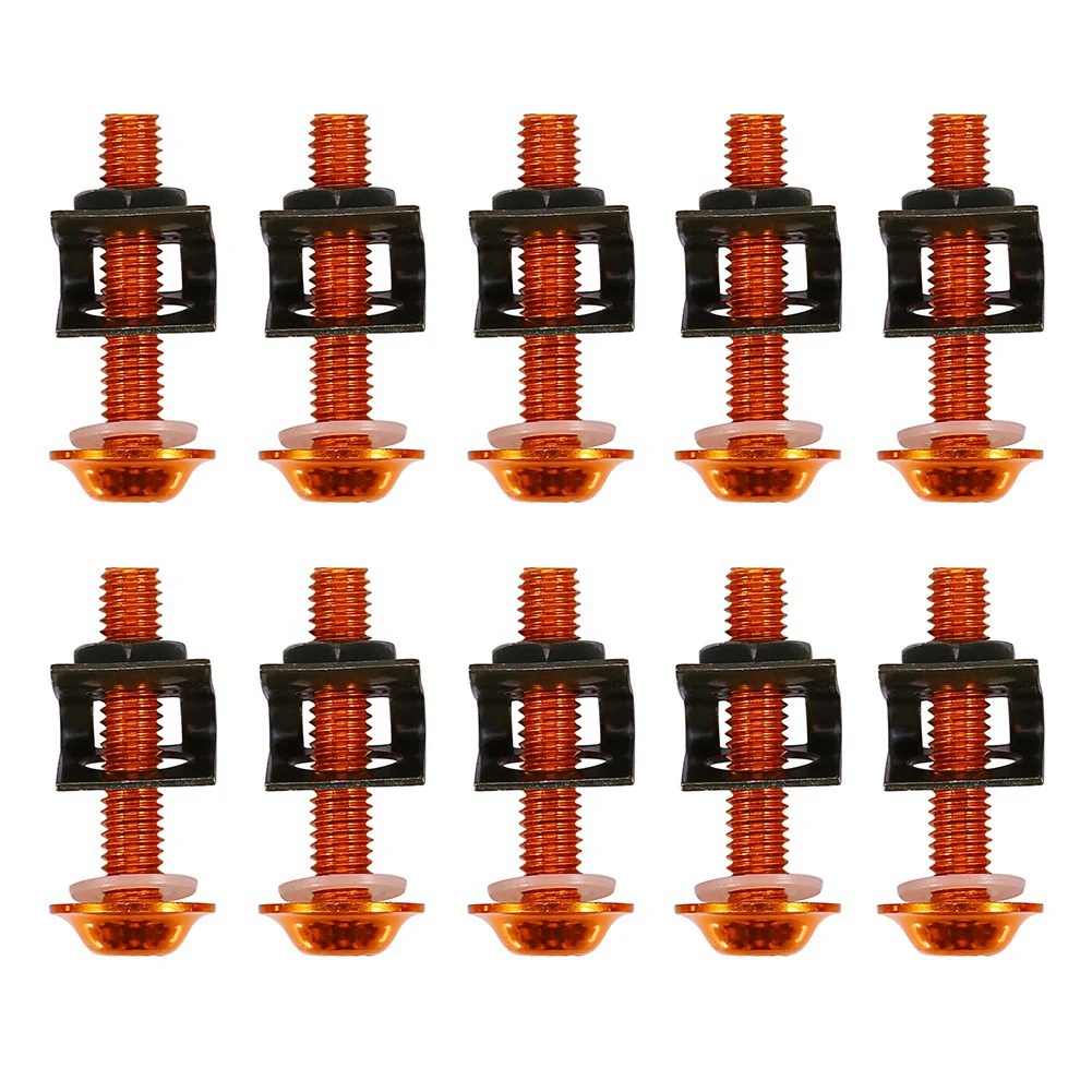 

10x Motorcycle M6 6mm Billet Aluminum Fairing Bolts Spire Speed Fastener Clips