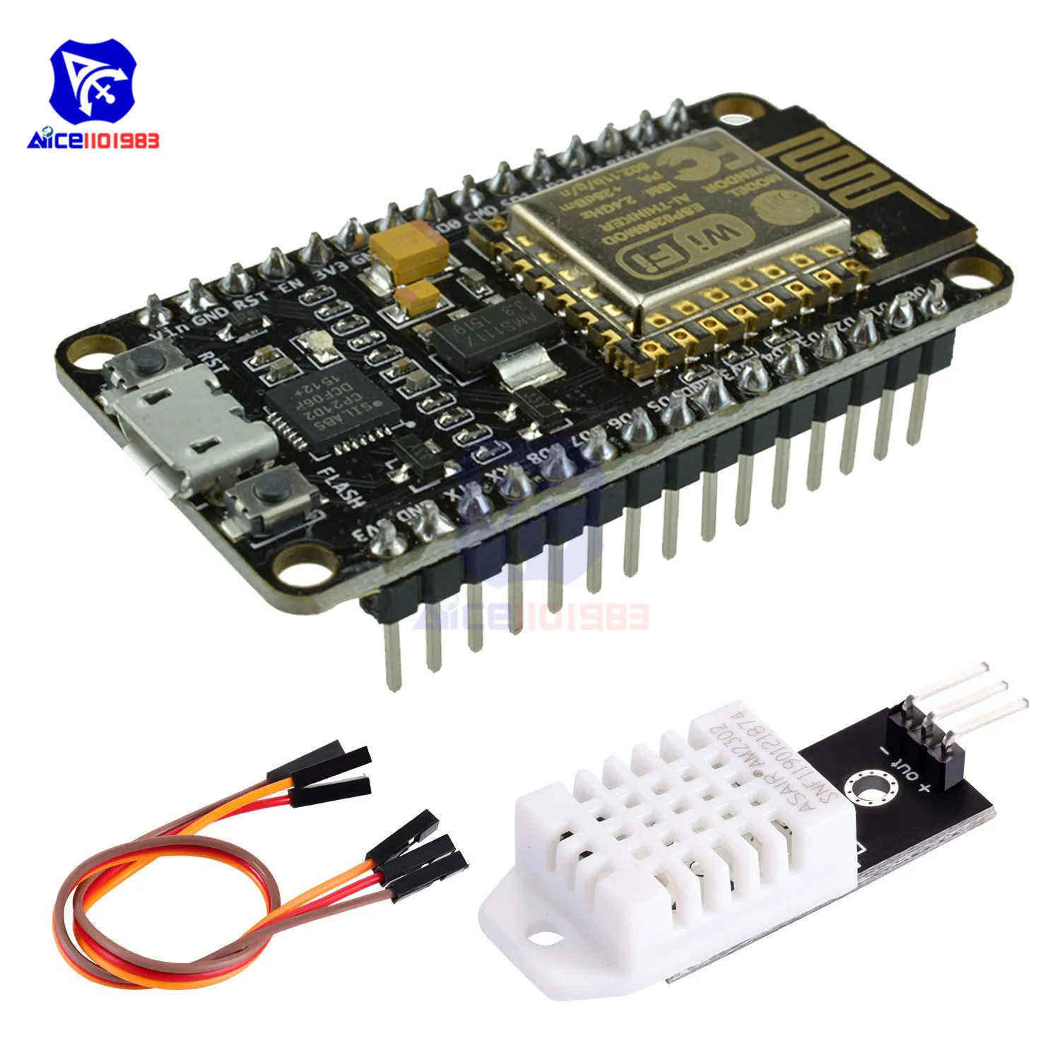 Diymore ESP8266 NodeMCU CP2102 ESP-12E интернет Wi-Fi макетная плата DHT22 AM2302 Цифровой модуль датчика