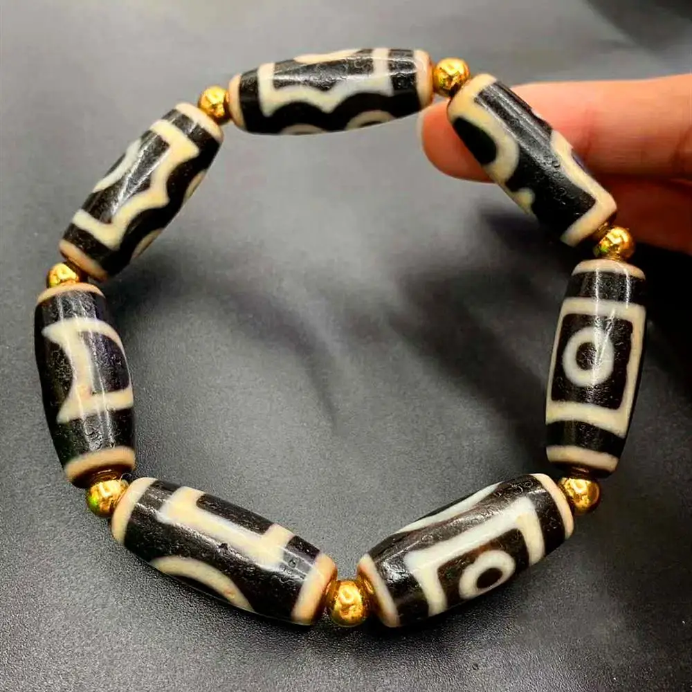 Tibetan Agate DZI High Quality Heaven&ampEarth 2/3 Eyes Aquarius Totem Pattern Bead Bracelet men&ampwomen jewelry Free Shipping | Украшения