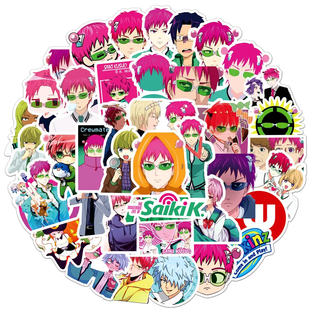 10/30/50pcs The Disastrous Life of Saiki K Anime Stickers Saiki Kusuo Graffiti Decal Toy Kid Laptop Car Skateboard Phone Sticker