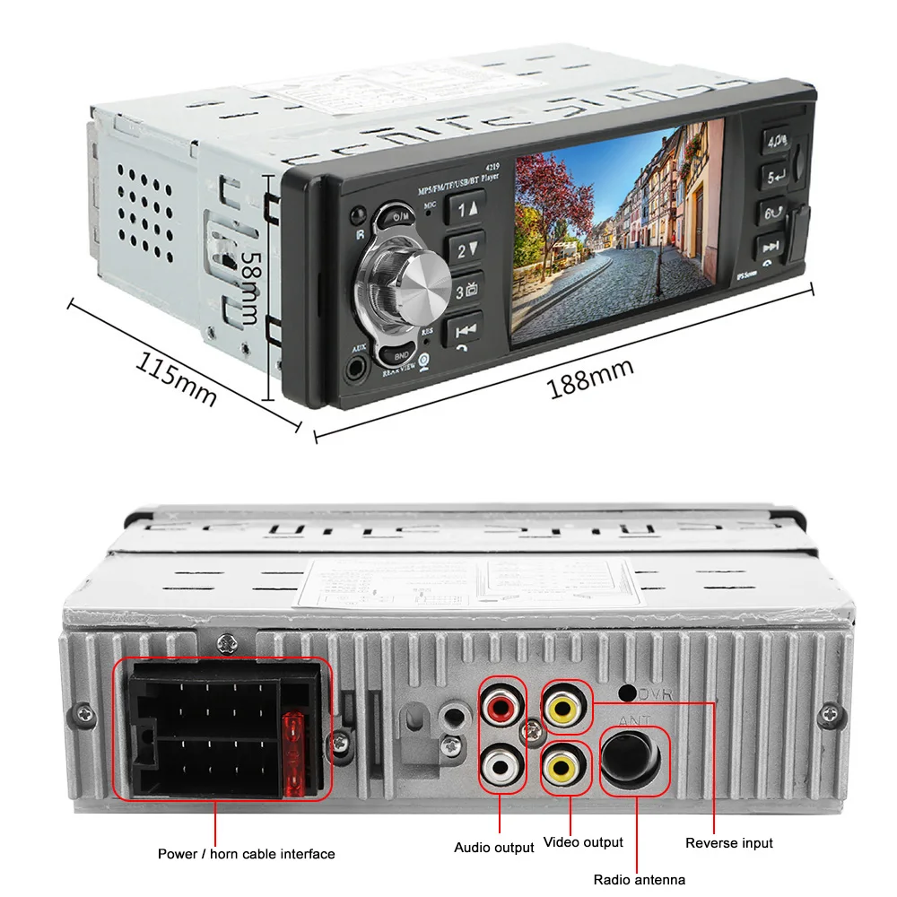 Автомагнитола LEEPEE 1 Din 4 дюйма mp5-плеер TF USB быстрая зарядка Bluetooth 2 ISO дистанционное