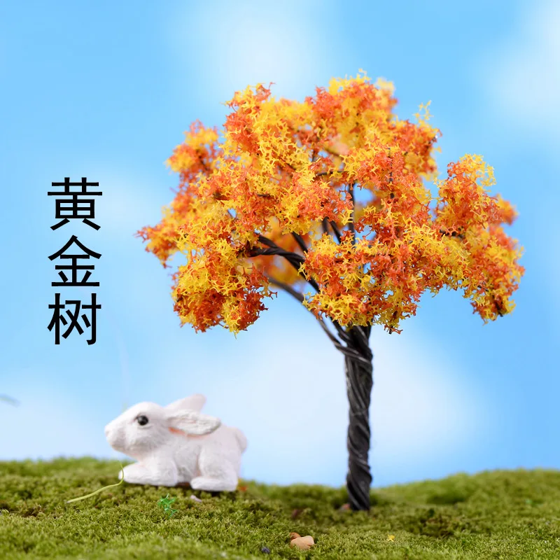 Искусственный розовое дерево запасами ивовых деревьев миниатюрная сказочная