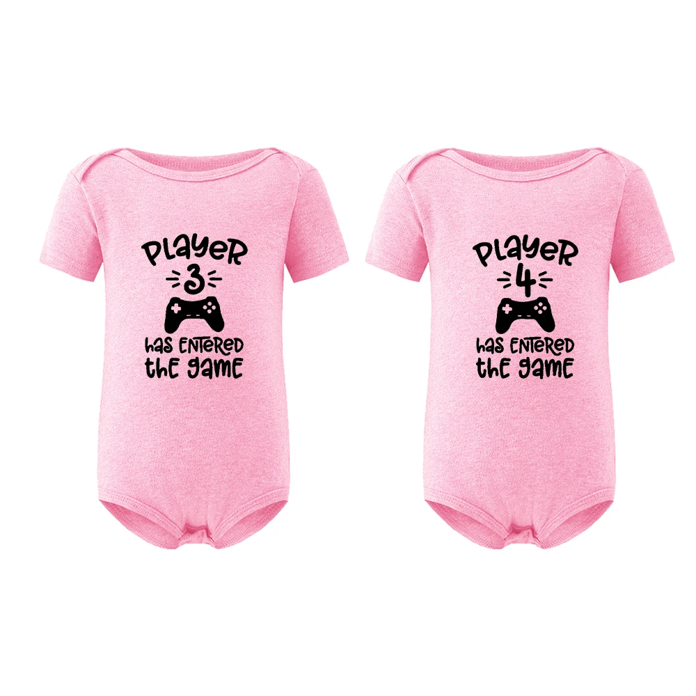 

YSCULBUTOL Baby Twins Player 3 Player 4 Has Entered The Game Bodysuit Funny Twins Outfit Boy Girl Shower Gifts YSCULBUTOL Baby