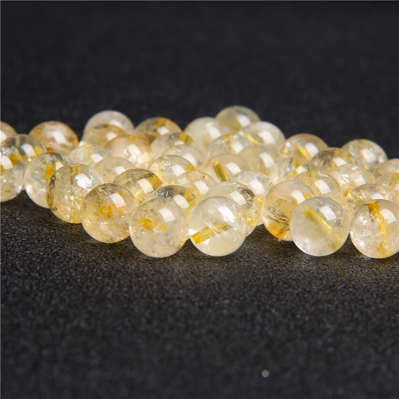 Бусины цитрин круглые бусины цитрина россыпью искусственные кварцевые