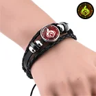 Ударопрочный браслет Game Genshin для мужчин и женщин, ювелирные изделия, светящийся, с 7 элементами глаз оригинального Бога, плетеный кожаный браслет с кнопками-застежками