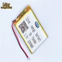 1 25mm 2pin connector 704060 high capacity li polymer battery e books gps pda 3 7v 2500mah li po battery
