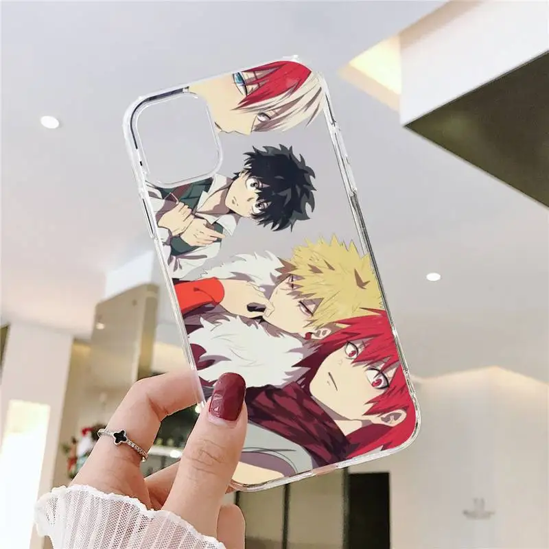 

Anime My Hero Academia Phone Case Transparent Clear for iPhone 11 12 mini pro XS MAX 8 7 6 6S Plus X 5S SE XR 2020