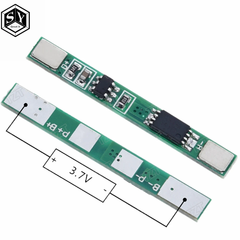 5 шт. Great IT 1S 3,7 V 3A li-ion BMS PCM плата защиты батареи pcm для 18650 литий-ионный аккумулятор