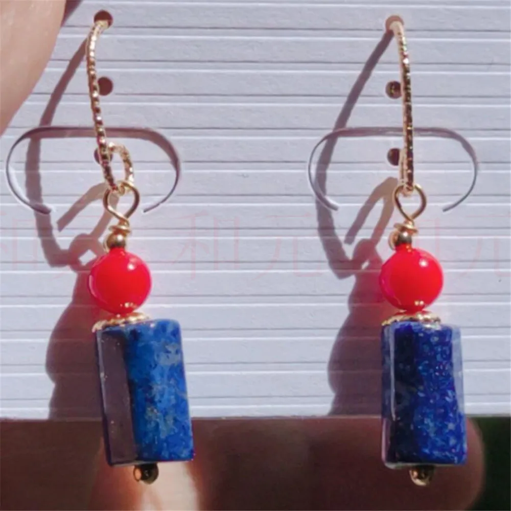

Natural red jade Sapphire Earrings eardrop Chain girl Gift Freshwater FOOL'S DAY Cultured Women Fashion Classic CARNIVAL