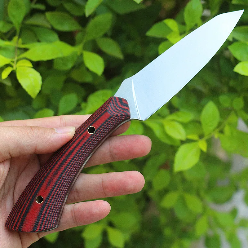 

D2 Steel Knife Double Color G10 Handle Outdoor Hunting Fixed Straight Knife Camping Tactical High Hardness Self Defense Knife