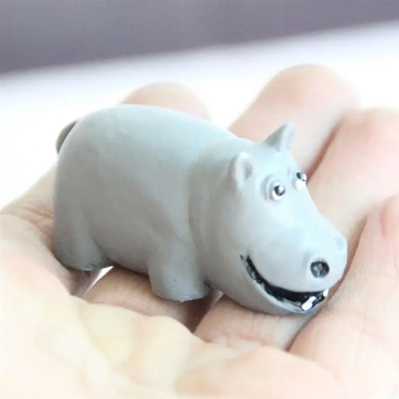 Бегемот миниатюрные фигурки животных мини мох микропейзаж бонсай узоры