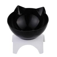 cute cat dog elevated bowls 15%c2%b0 tilted raised food container with stand single bowls black white