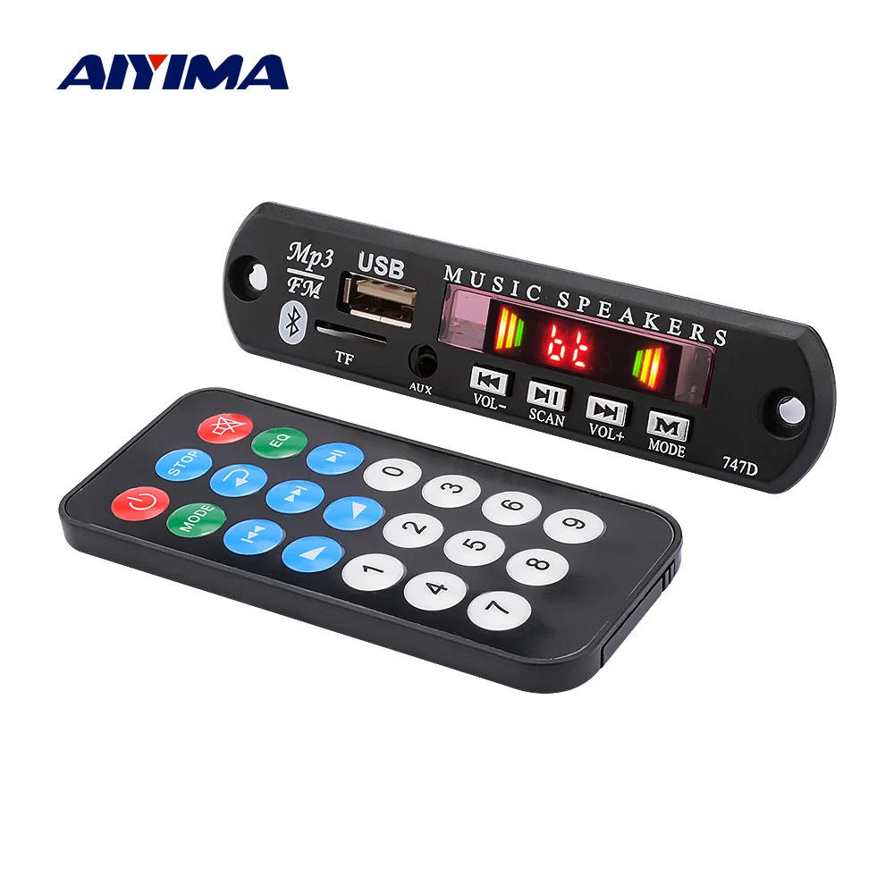 Bluetooth MP3 декодер AIYIMA звуковая плата USB TF FM AUX для домашнего кинотеатра модуль