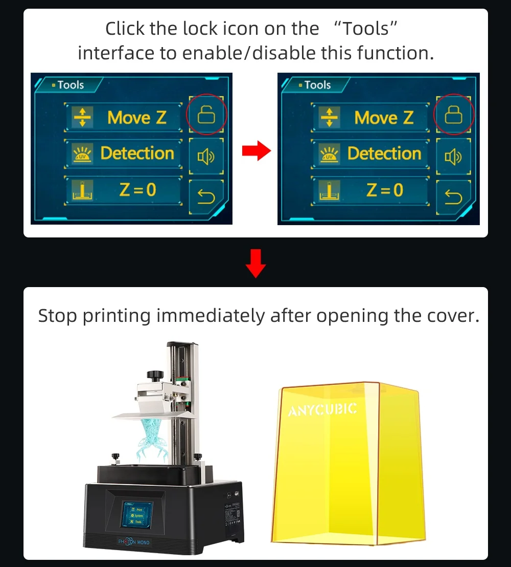 3d принтер в наличии ANYCUBIC Photon Mono SLA 2K черный белый экран УФ светильник настольный