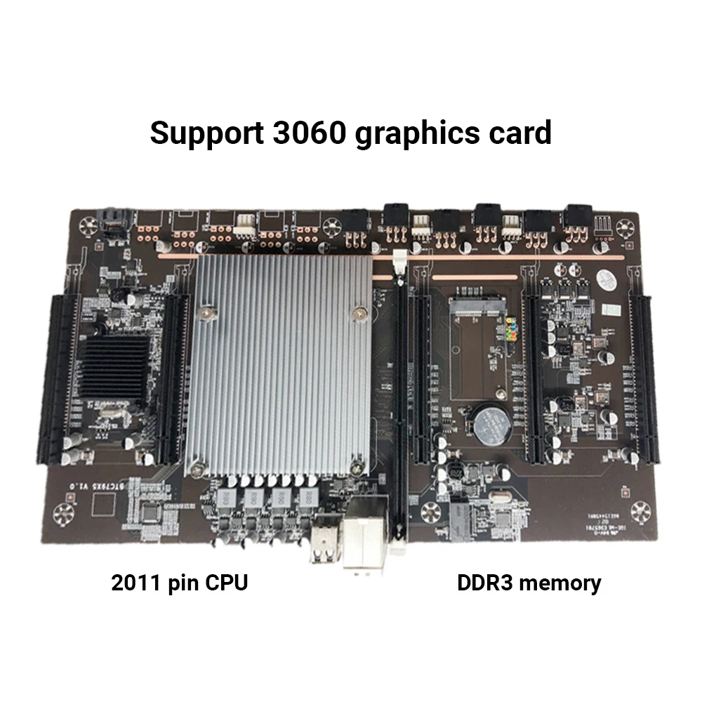Набор материнской платы для майнинга BTC X79 H61 5 PCIE X8 LGA 1151 CPU E5 2620 8G DDR3 120G mSATA биткоинов