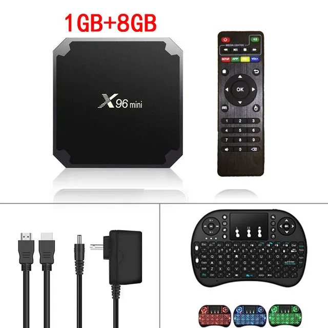 1GB 8GB I8B X96 Мини Смарт Android ТВ коробка Amlogic S905W Четырехъядерный 4K медиаплеер 2,4 ГГц WiFi медиаплеер X96mini Android 7,1 телеприставка - Цвет: 1GB 8GB I8B