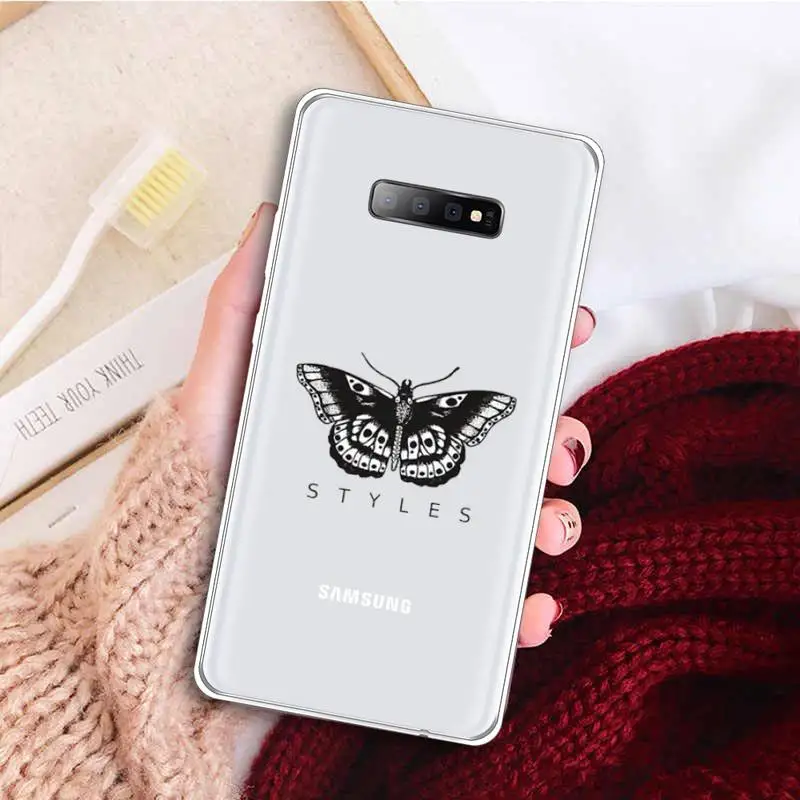 

Harry Styles art butterfly cartoon Phone Case Transparent For Samsung Galaxy A 71 21s S note 8 9 10 plus 20 ultra