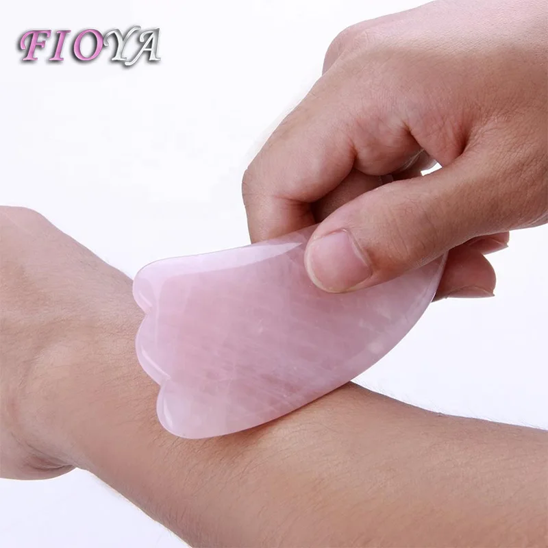 Jade Roller Rose GuaSha Scraping Massager Tool Set Natural Genuine Stone Massage for Face Lift Depuffing Eye Bags |