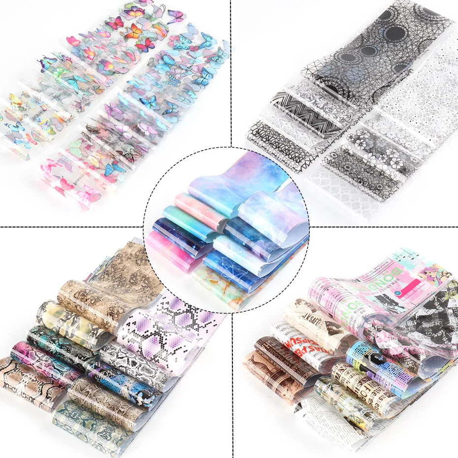 Набор радужных мраморных наклеек для ногтей SA1795 50 шт. | Красота и здоровье