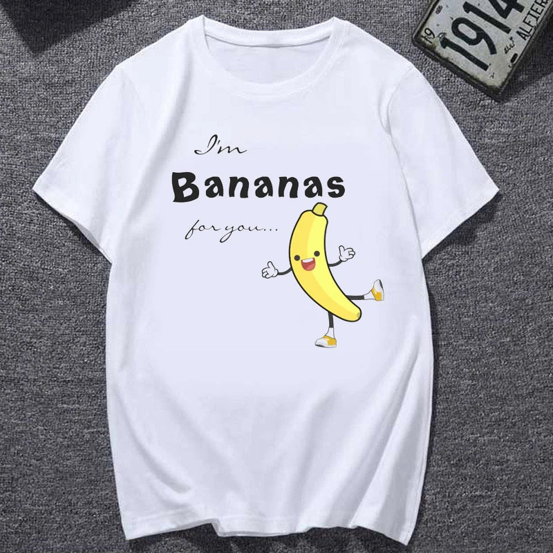 

Women 2021 fashion Graphic Tees Women Polyester Summer Tees & Tops Harajuku Banana Funny Kawaii Tee Shirts 2021