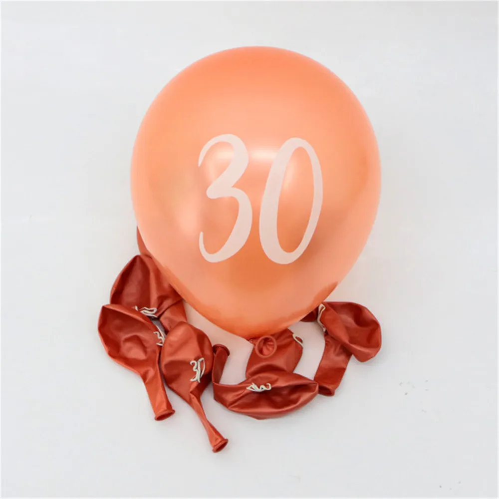 10 шт 12 дюймов розово золотые латексные шары из розового золота 18 21 30 40 50 лет Happy