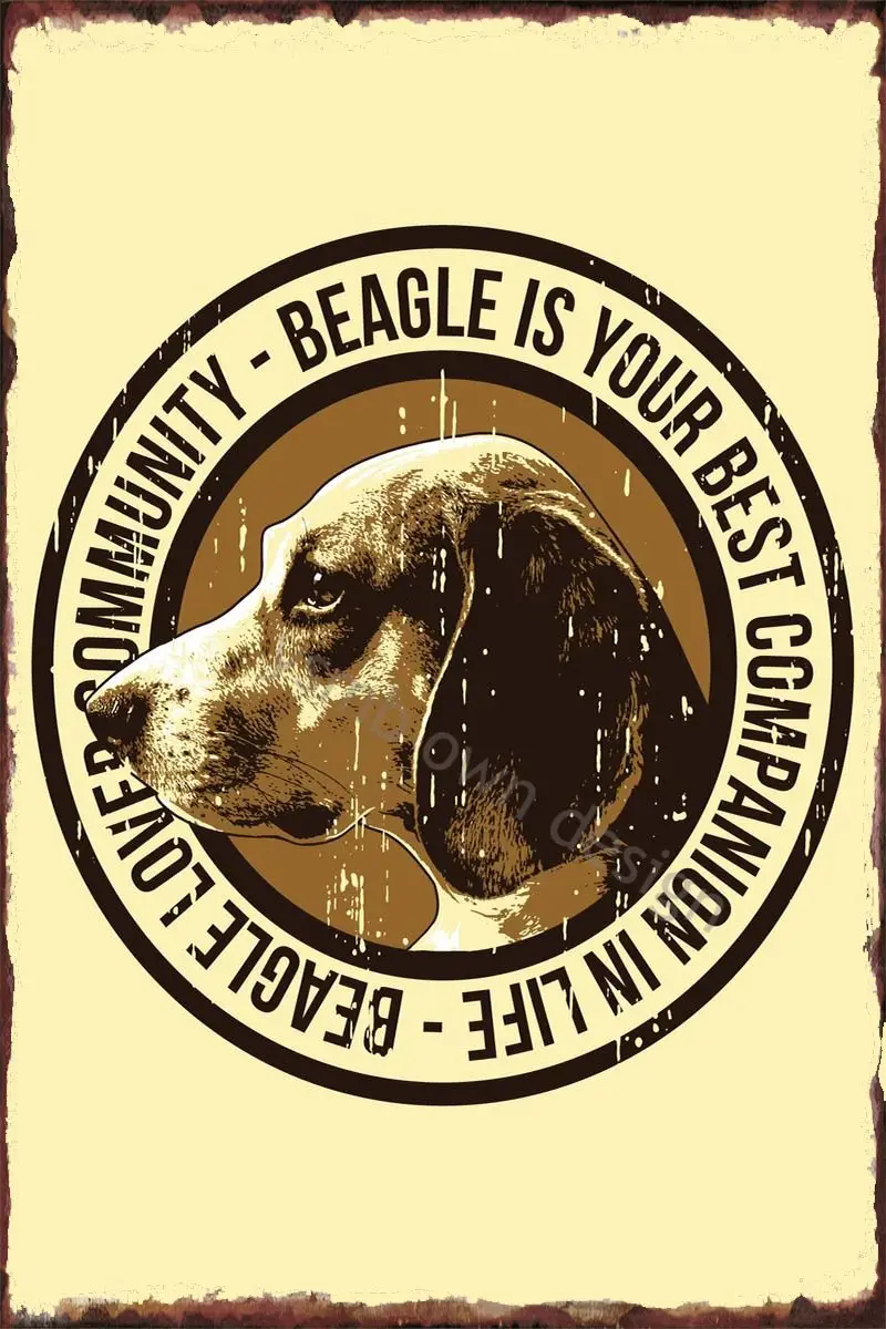 

Beagle Vintage Metal Sign Tin Sign Tin Plates Wall Decor Room Decoration Retro For Art Club Man Cave Cafe Pub Home