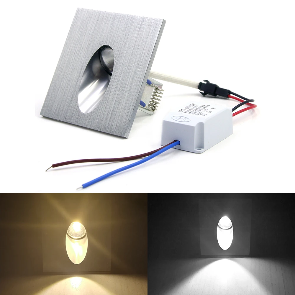 Настенный светильник алюминиевый светодиодный для лестницы 1 Вт 3W ступенчатый