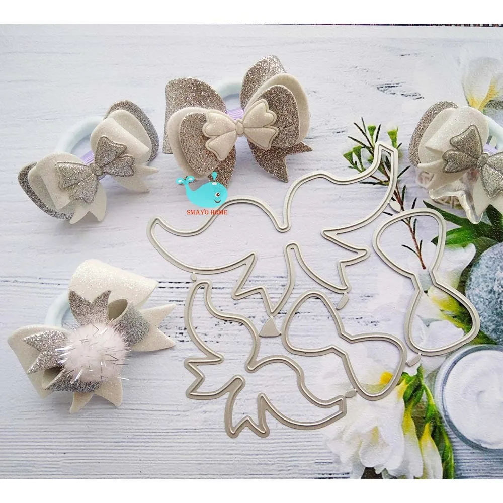 Металлический трафарет с большим бантом в новом дизайне для скрапбукинга
