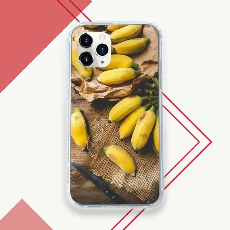 

Food fruit yellow banana Phone Case Transparent for iPhone 11 12 mini pro XS MAX 8 7 6 6S Plus X 5S SE 2020 XR
