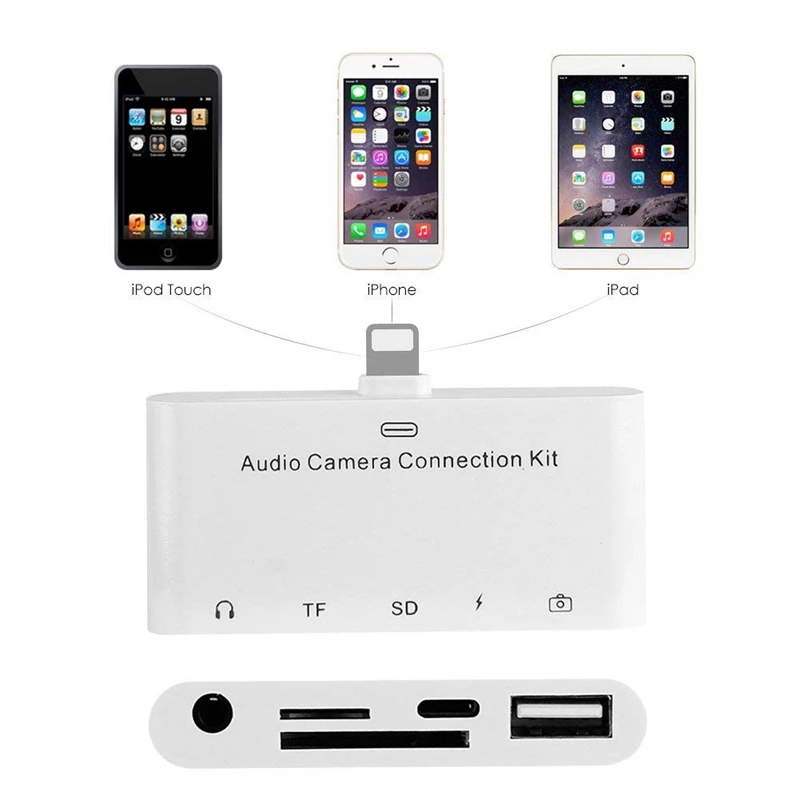 5 в 1 8 контактный адаптер для sd камеры USB OTG 3 мм аудио разъем TF SD Micro Reader комплект