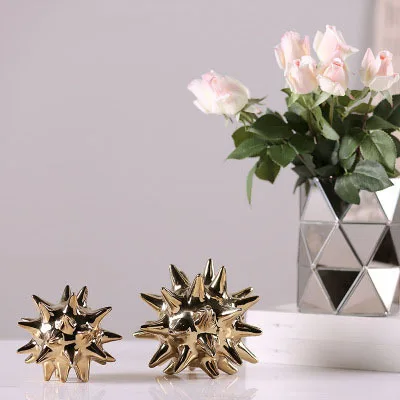 Творческий белого золота колючий шар морской еж украшения Керамика Европейский