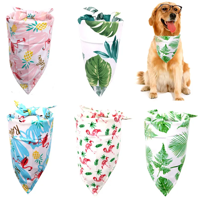 

Summer Pet Cat Dog Bandana Collar Adjustable Neckerchief Triangle Neck Scarf Tropical Fruit Pattern Saliva Towel Pet Supplies