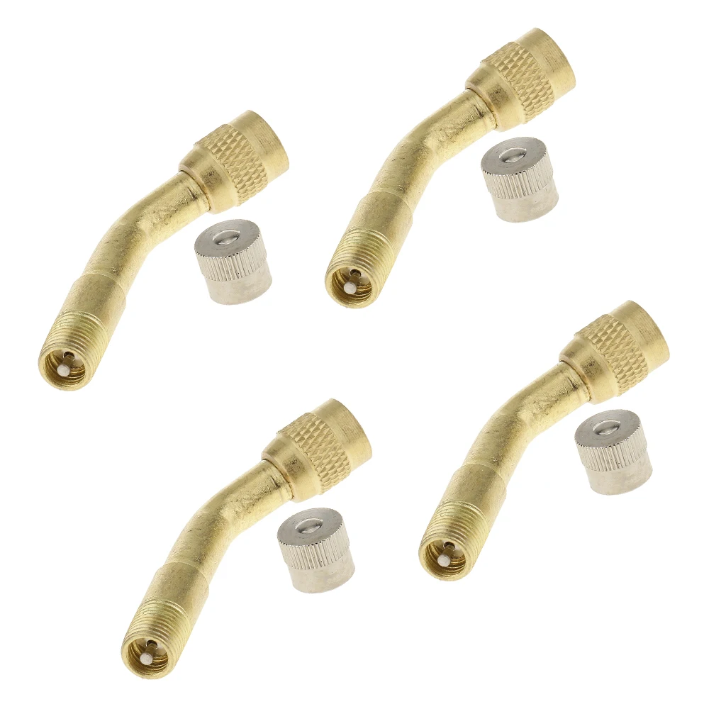 Набор 4 135 градусов угол латунный автомобильный Мотоцикл Скутер велосипед Клапан