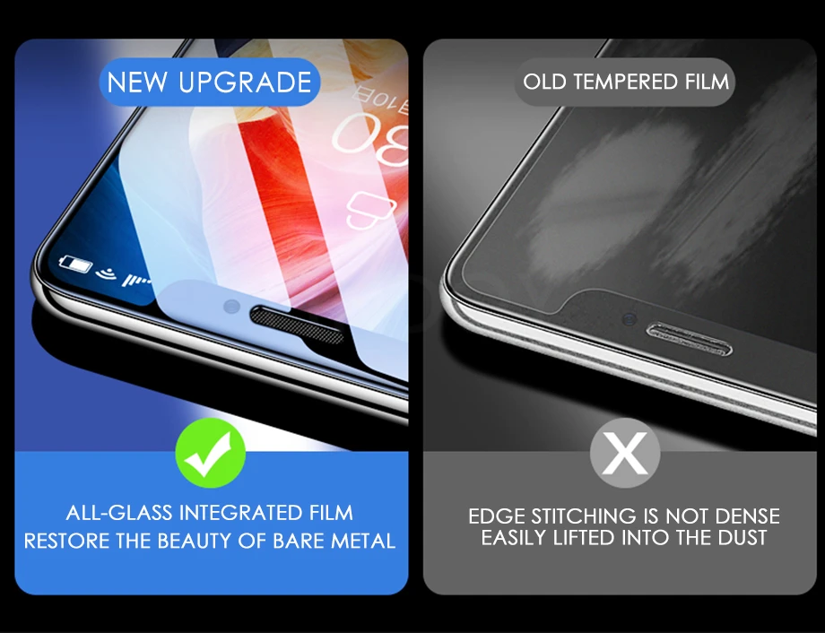 

500D Full Cover Protective Glass For iphone 11 Pro X XR XS MAX screen protector Curved Edge glass On iPhone 7 8 6 6s Plus 11 Pro