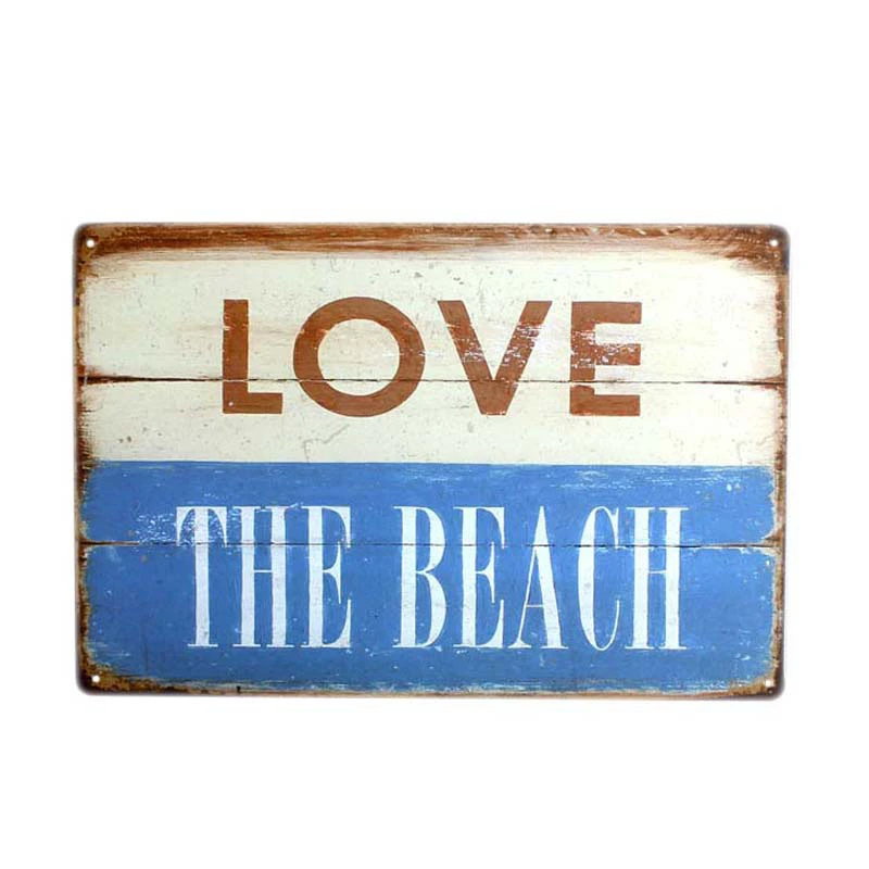 Оловянная наклейка Love The Beach 30x20 см|home decor|sign plateplate decorative |