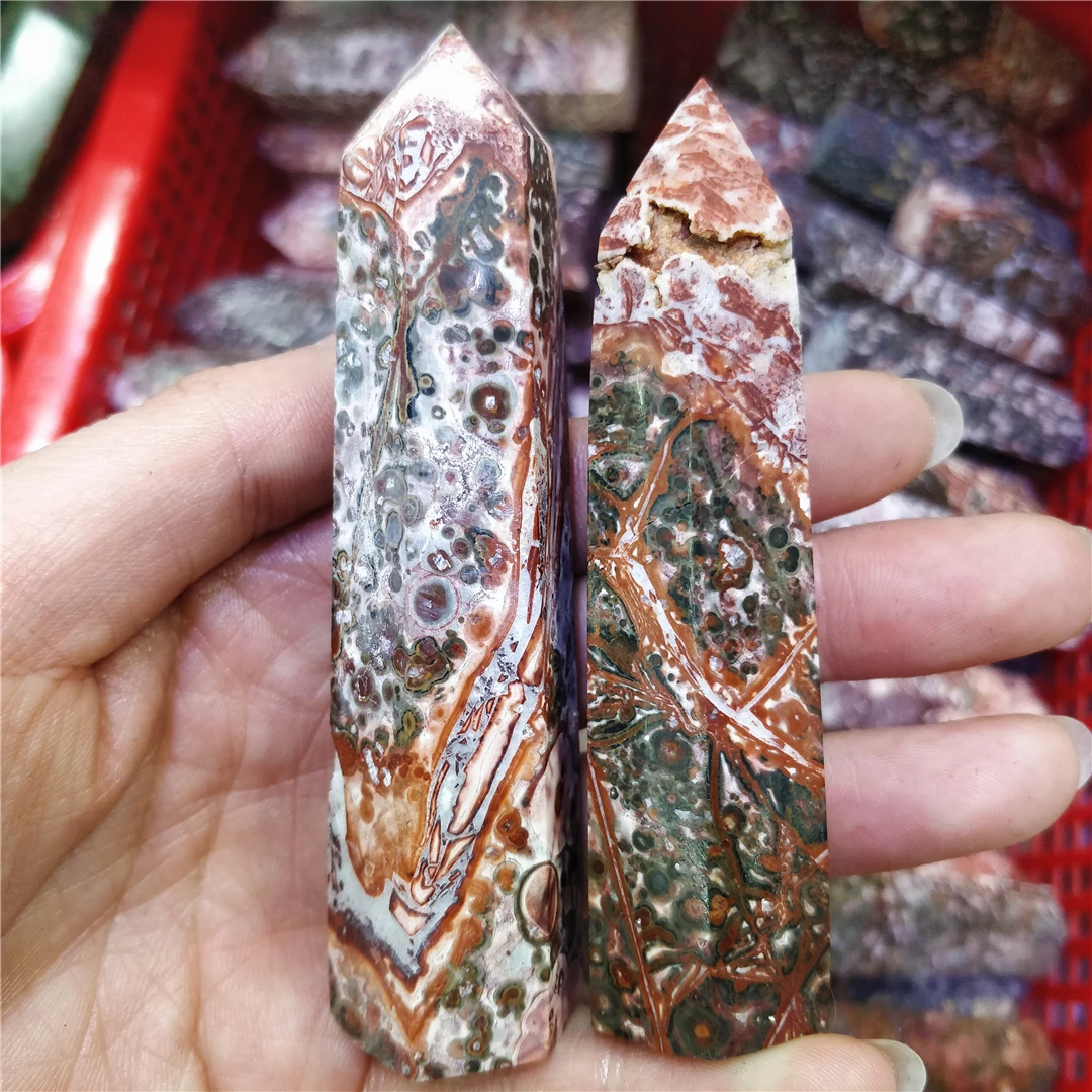 2 шт. натуральный красный Леопардовый кристалл кожи минеральный обелиск