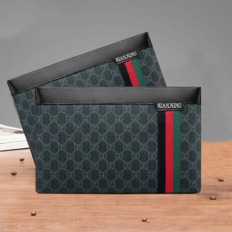 

2021 New Men's Clutch Bag Luxury Brand Leather Bag Fashion Design Simple Envelope Bag Large Capacity Clutch Bag