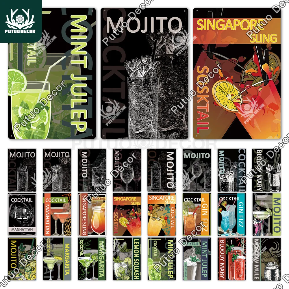 Putuo Декор коктейль Винтаж жестяная вывеска металлический знак декоративная