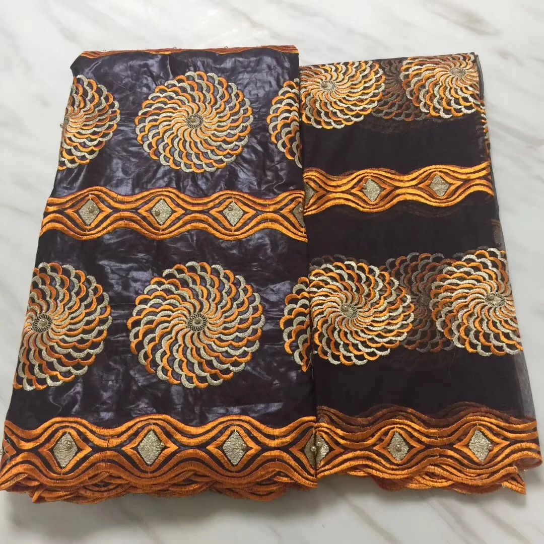 2018 африканская кружевная ткань Зеленая бабочка африканский гипюр с блестками