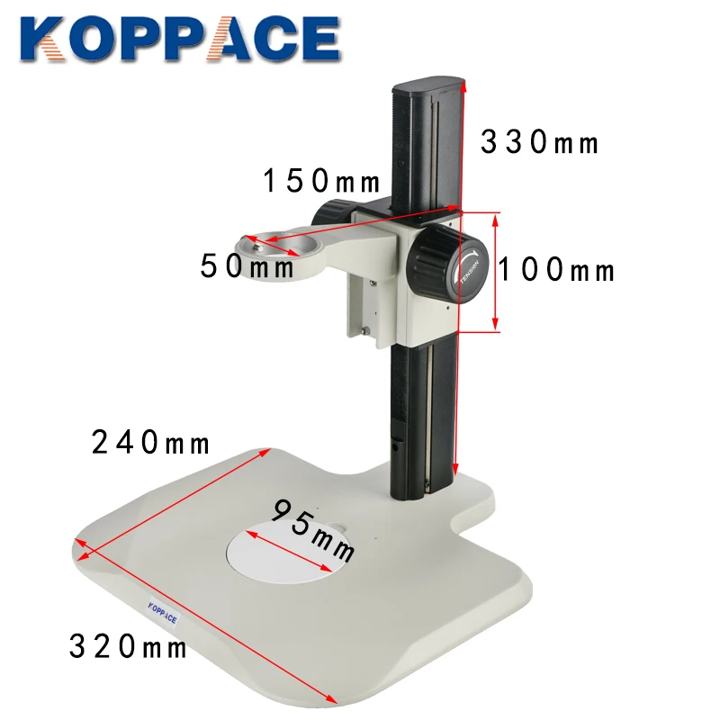 

KOPPACE Microscope Bracket Lens Diameter 50mm Microscope Focusing Bracket 200mm Working Stroke